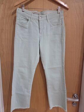 Pilcro Mint Green Cropped Jeans